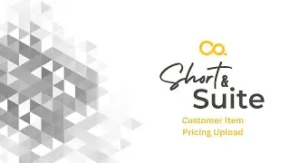 NetSuite Training: Short & Suite: Customer Item Pricing Upload
