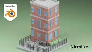 Isometric Building Scene -Blender 2.90-Timelapse