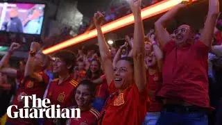 Spain fans celebrate after Olga Carmona's winning goal in Women's World Cup final