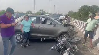 Paschim Vihar Janakpuri Flyover Car Bike Accident 6 May 2022 