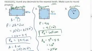 1.7 (3 of 4) Finding Perimeter, Circumference and Area, Example
