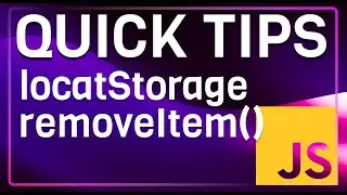 Remove data from your local storage in JavaScript