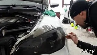 BMW X5 How to install Headlight Tint   Chameleon   Car Wrapping Tutorial by Chromatic Vinyl Films
