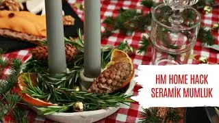 SERAMİK MUMLUK NASIL YAPILIR ? // DIY CLAY CANDLE HOLDER (HM HOME HACK) #belcimlediy #clay