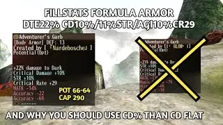 Toram Online - New Fill Stats Formula DTE22% CD11%/10% STR/AGI 10% CR29 For Adv Pot 66-64 Cap 290