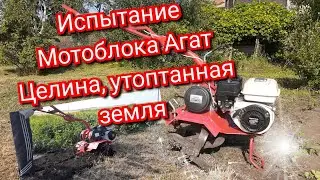 Испытание мотоблока Агат по непаханной земле!