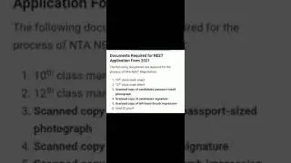 Documents required for NEET Application form 2021