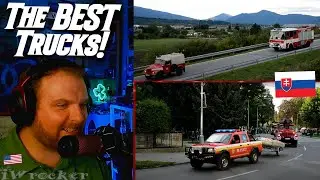 American Reacts to Awesome Trucks at HASIČSKÉ DNI - Slovakia