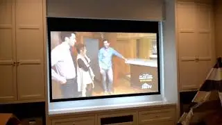 Houston Hidden Movie Projection Screen: Media Room Doubles as Kids' Playroom