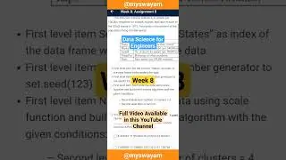 Week 8 Data Science for Engineers 