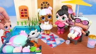 LOL OMG Makeover with DIY Pool QT and Big Park Fashion Doll