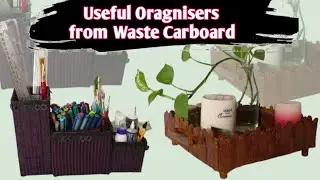 DIY How to reuse Cardboard Boxes| 2 Useful Organizers From Empty Cardboard Boxes/Diy Pen Holder/Tray