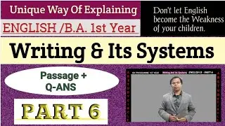 Writing & Its Systems ||PART-6|| Passage-4  Q-ANS  BA 1st Year #english #sol #writingskills #reading