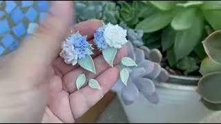 Серьги свадебные с белыми розами и гортензиями. Необычные серьги ручной работы. продаются на озон