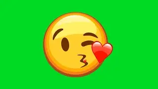 Face Blowing a Kiss Emoji Green Screen