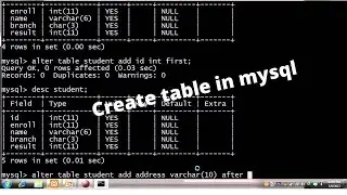 How to create a table in  mysql very easy