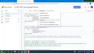 CLASP 063  Clear google Sheets using apps script