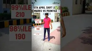 🚨5th April Shift 2 MARKS Vs PERCENTILE | April Attempt JEE Mains 2024 Marks vs Percentile  | 
