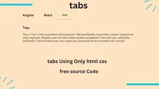 Tabs By Only Using Html css || tabs using Html Css