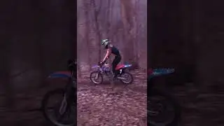 kira practicing off camber and tight trails