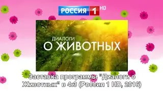 Заставка программы "Диалоги о Животных" в 4:3 (Россия 1 HD, 2016)