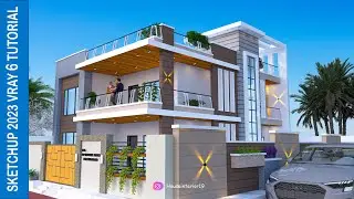 SketchUp V-Ray 6 EXTERIOR   Modern House | V-RAY render setting | SKETCHUP IT  | Sketchup 2023