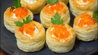 The Best Holiday Appetizer! ✧ Vol-au-vents with red caviar