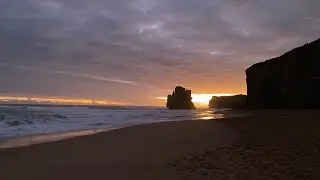 Gibson steps beach at twilight