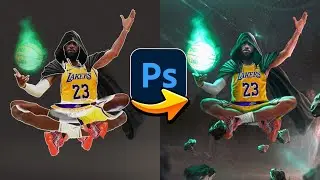 LeBron James Cinematic Edit in Photoshop – Rim Light, Glow & Power Effects!