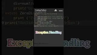 Use Try.. Except Block For Exception Handling #coding #pythoncoding #shorts  #youtubeshorts