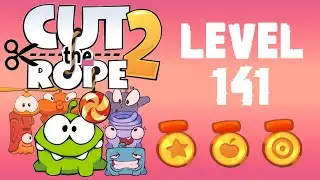 Cut the Rope 2 - Level 141 (3 stars, 60 fruits, 0 stars + don't use Roto's help)