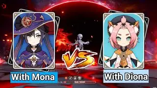 ARLECCHINO!! Mona VS Diona Buff Comparison!!