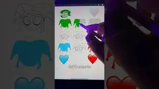 ⍰ 🤍🩵❤️ Emoji Color Mixing Palette #pomni #theamazingdigitalcircus #shorts  #satisfying #colors