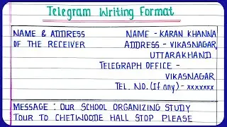 Telegram writing class 11 | how to write telegram in english class 11 | telegram writing format