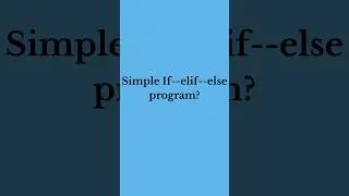 simple if- else program