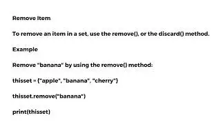 Add Set Items, Add Any Iterable, Remove Item