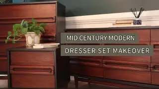 Complete new look for this old MCM set // Bassett Dresser Set Makeover