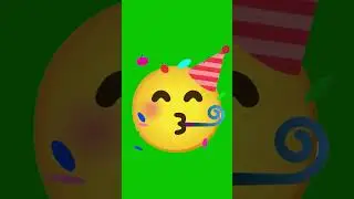 🥳 Partying Face Emoji Animated Green Screen || Vfx Noob