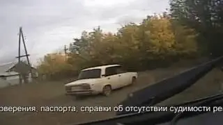 Voditel na hodu vyprygnul iz avtomobilya i popytalsya skrytsya ot policeyskih
