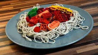 Lego Spaghetti Bolognese -  Stop Motion Cooking & ASMR (PES Style)