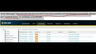 stuck with the error  “Commit job was not queued since auto-commit not yet finished on Palo Alto ?