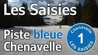Les Saisies - Ski Alpin - Piste bleue "Chenavelle" (février 2023) (4K)