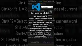 visual studio code keyboard shortcuts 