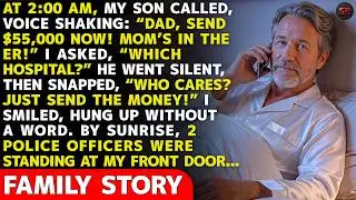 My Son Demanded $55K At 2 A.M. For My Wife’s “ER Emergency”—Then 2 Cops Showed Up At My Front Door.