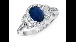 Gemstone Jewelry by Angara | Vintage Style Oval Blue Sapphire Halo Ring| Angara Jewelry | Angara.com