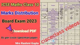 ICSE class 10 | Marks distribution | Board Exam 2023 | cisce speciman paper |