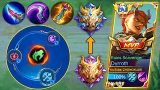 TOP 1 GLOBAL DYRROTH BRUTAL DAMAGE ONE SHOT BUILD and EMBLEM 100% DAMAGE!! | DYRROTH BEST BUILD 2023