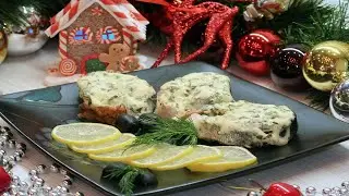 Горбуша запечённая в духовке. Нежные и очень вкусные стейки горбуши в сырно-сметанном соусе