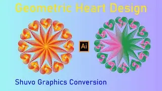How To Make Geometric Heart Design Adobe Illustrator Tutorials  @ShuvoCreators#subscribe #viral