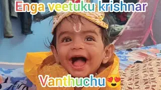 Prani papa ku krishnar vesham potachi😍 ||krishna jayanthi ||pranish kutty ||baby videos